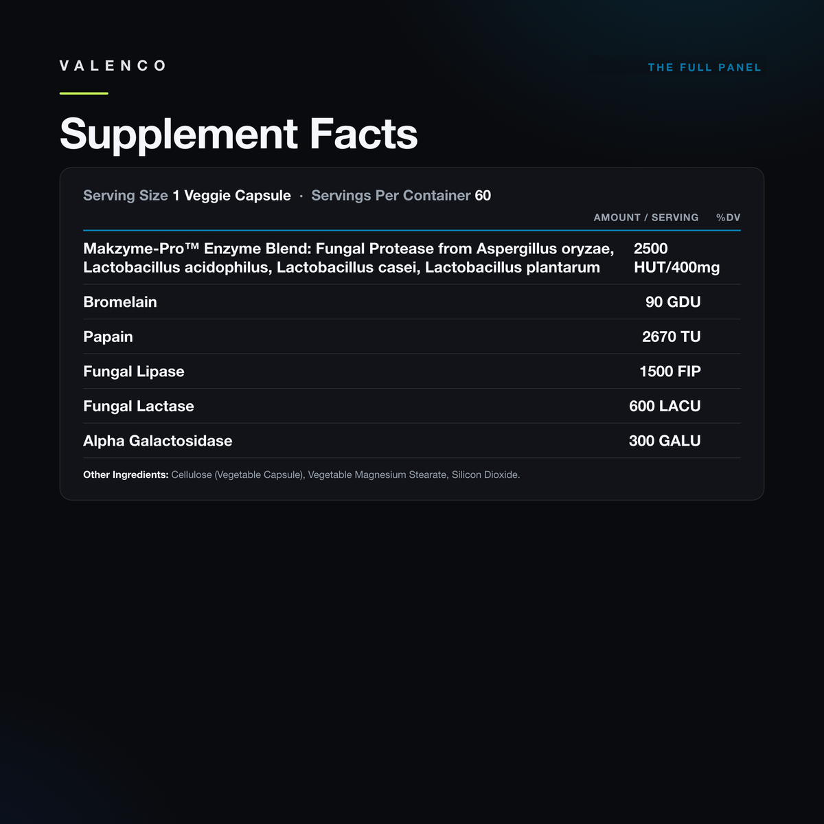 Supplement Facts panel, shown in full as printed on the label.