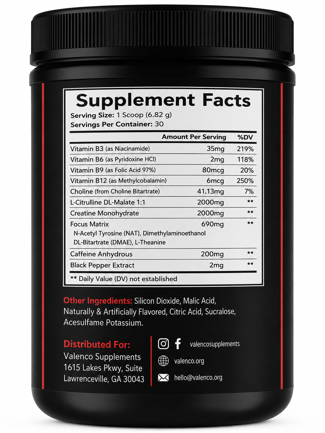 Pre-Workout | Fruit Punch supplement facts
