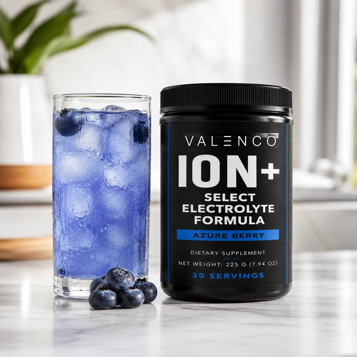 ION+ Select Electrolyte Formula | Azure Berry lifestyle photograph