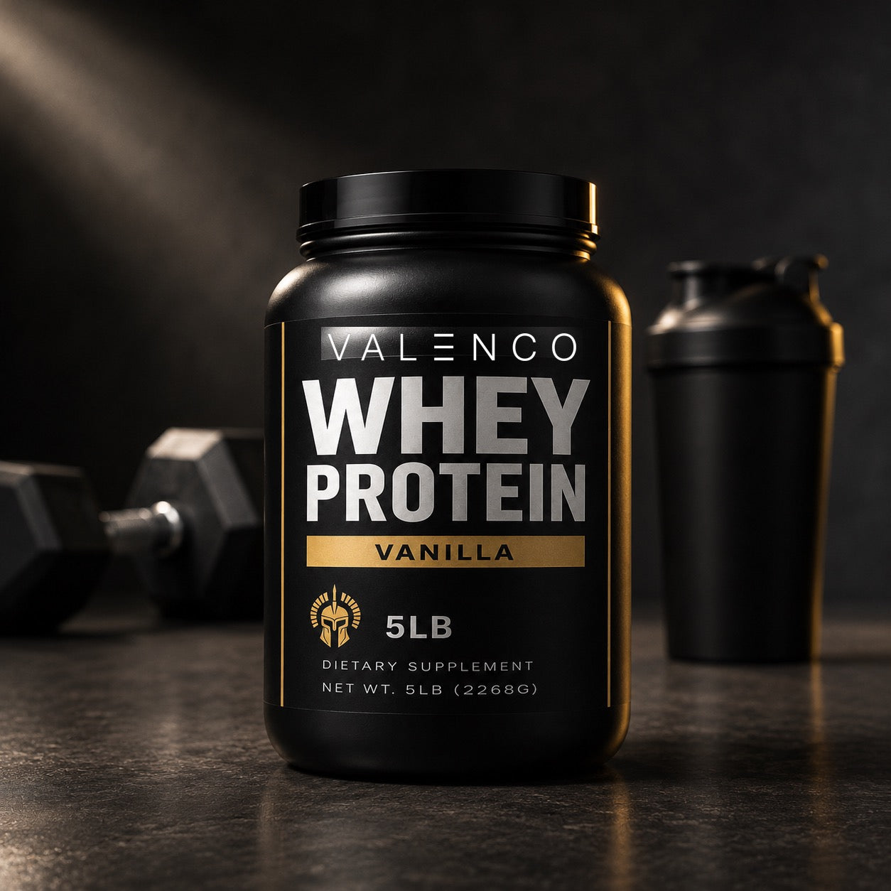 5 lb Whey Protein | Vanilla lifestyle photograph